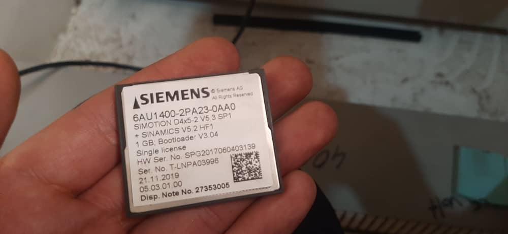نمونه CF Card مخصوص سیموشن دی برای کنترل یونیت cu320
